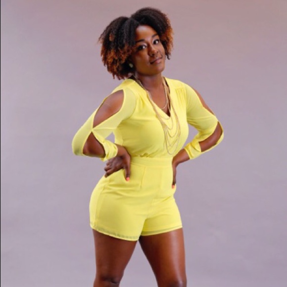 Yellow long sleeve romper